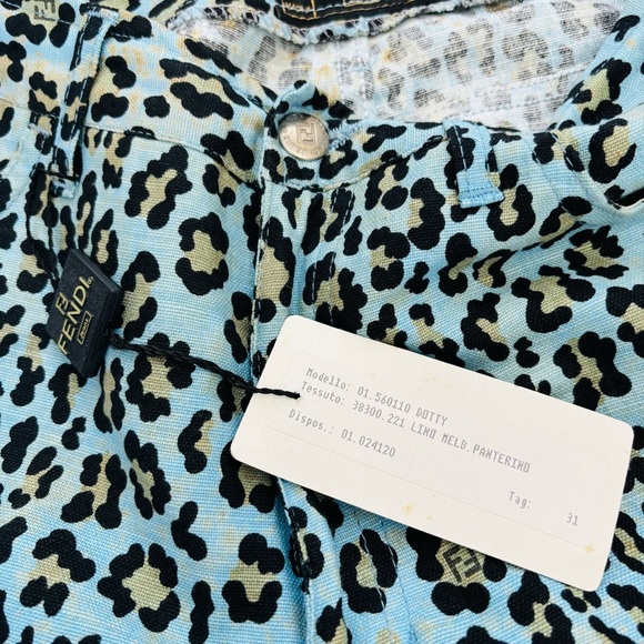 Fendi Tessuto Leopard Cheetah Print Pants size EU 45 US 31 - Picture 6 of 16